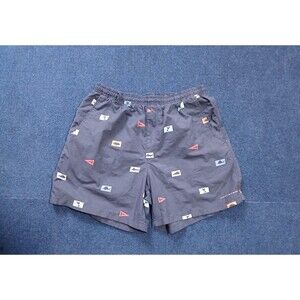 Columbia  PFG Navy Fishing Shorts zipper pockets elastic waistband Large